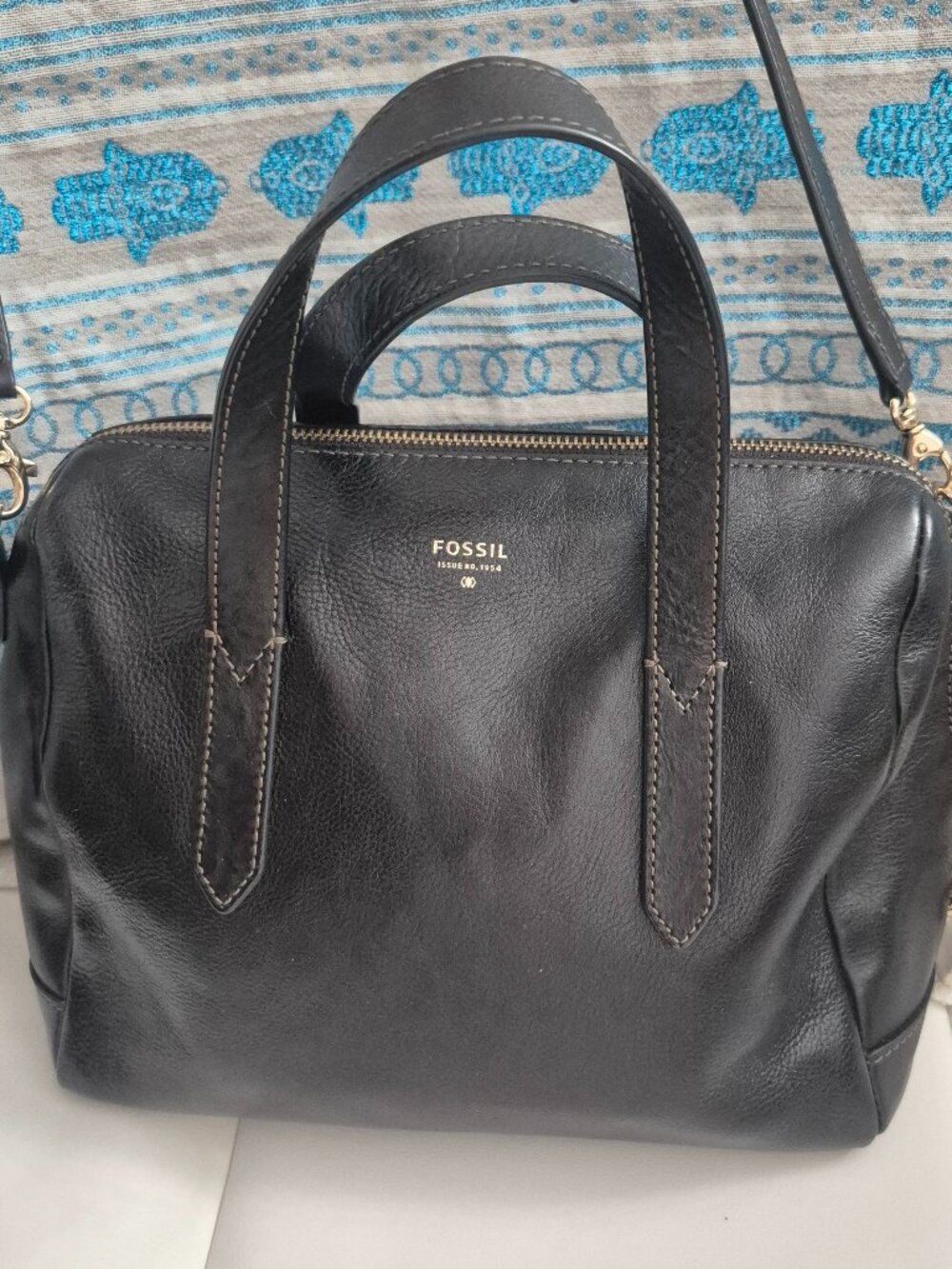 Fossil black Sydney Satchel Shoulder Handbag